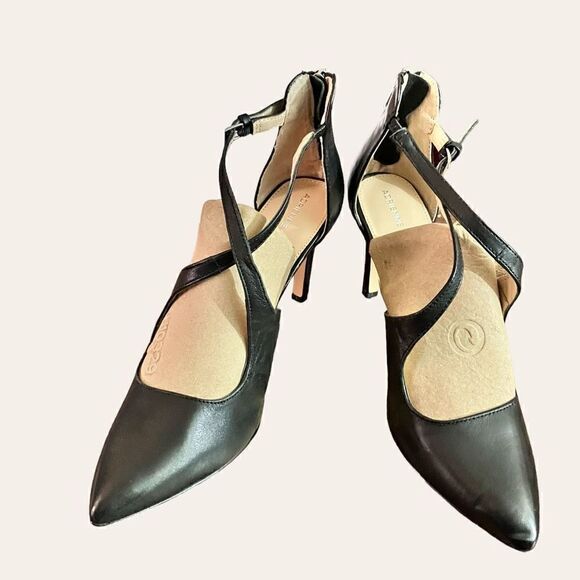 Adrienne Vittadini Black Criss-Cross Leather Pumps / SZ: 8.5 NWOT - Picture 3 of 7